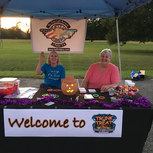 Glenda & Gloria at tent